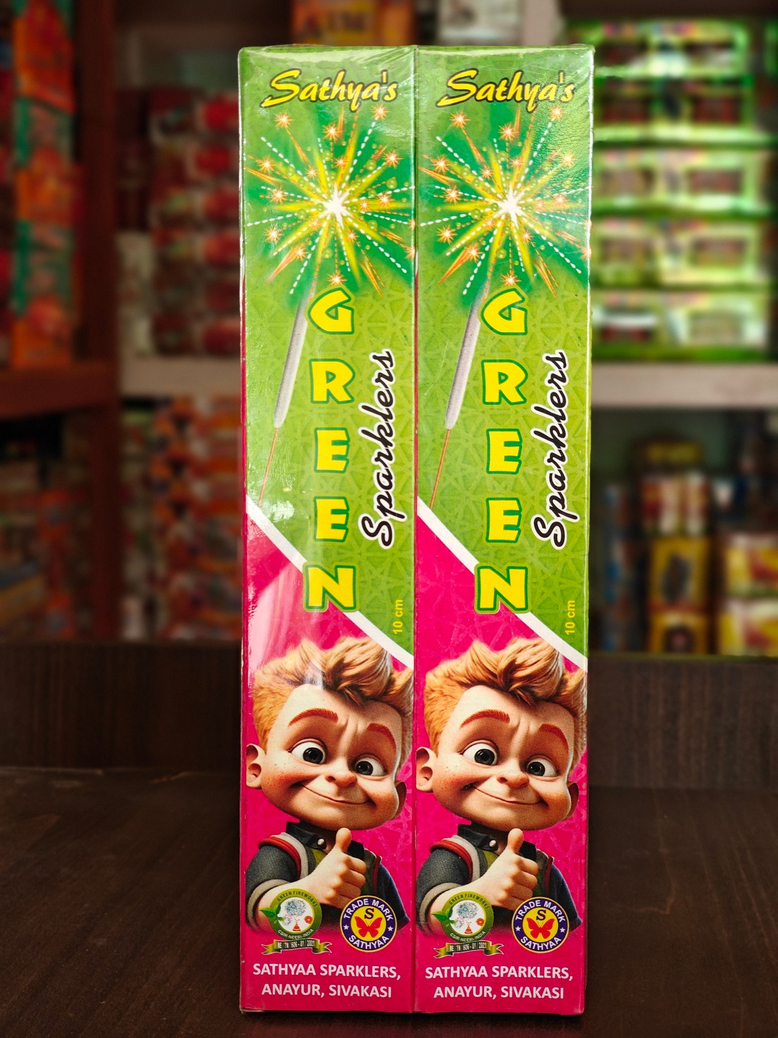 10 cm green sparklers
